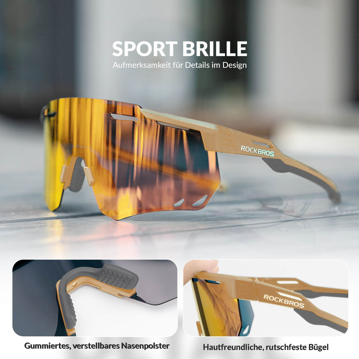 ROCKBROS Ultraleicht Fahrradbrille Selbsttönende Sonnenbrille mit UV400-Schutz - ROCKBROS-EU