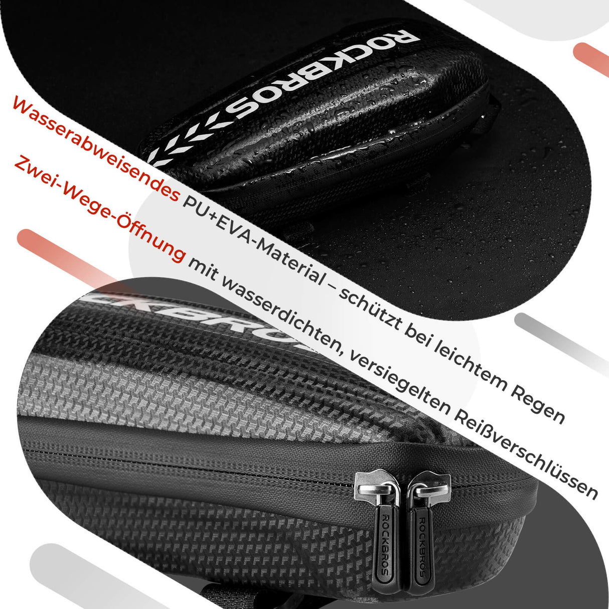 ROCKBROS Wasserdicht Oberrohrtasche Satteltasche 1L/1,5L Schwarz