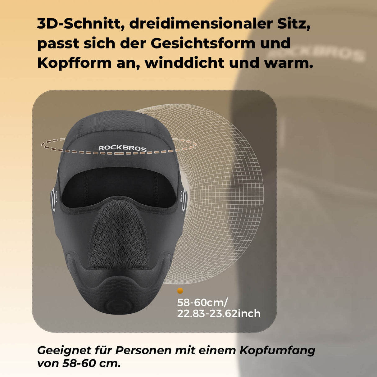 ROCKBROS Winter Balaclava Multifunktion Sturmhaube Winddicht Atmungsaktiv