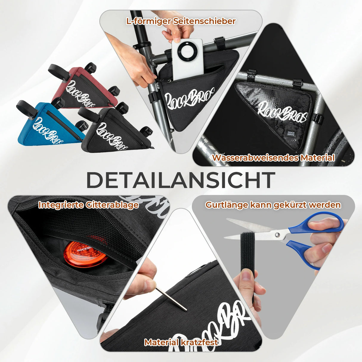 Fahrrad‑Rahmentasche – Dreieckstasche 0,8‑1,4 L