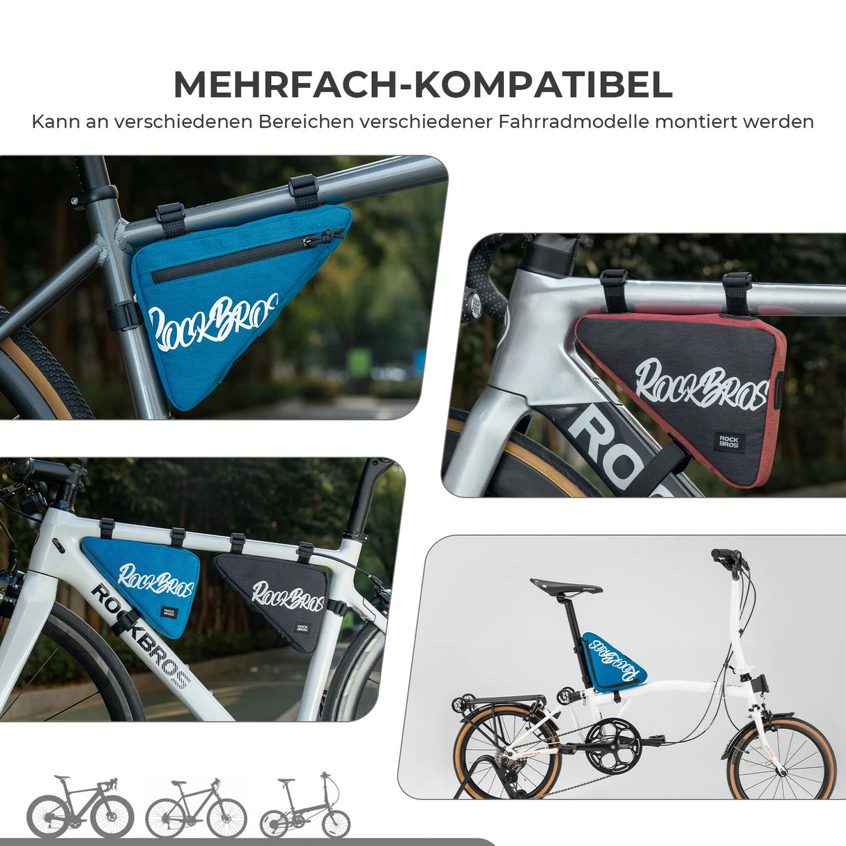 Fahrrad‑Rahmentasche – Dreieckstasche 0,8‑1,4 L