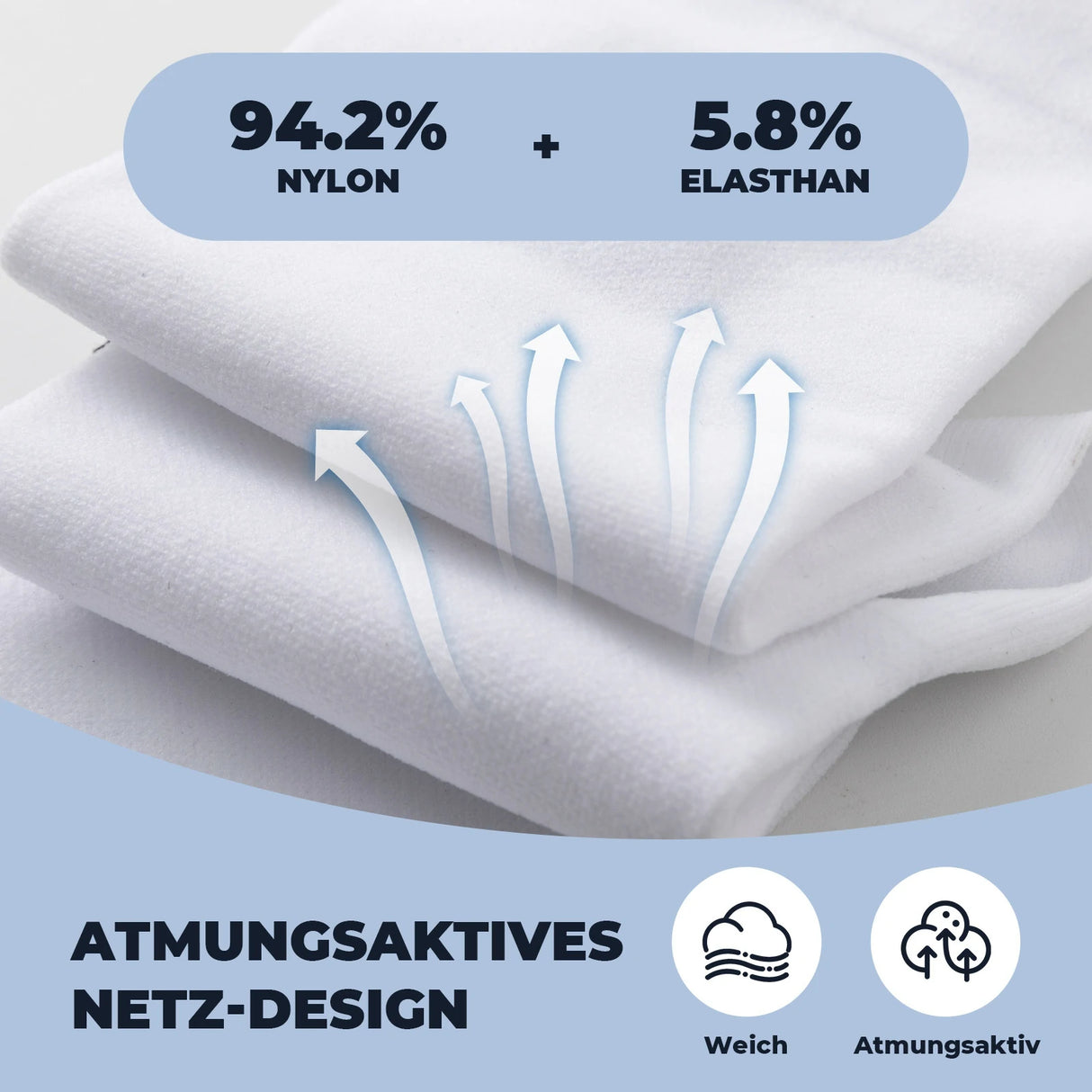 Rennrad‑Socken – Atmungsaktiv mit verstärkter Ferse, 2 Paar