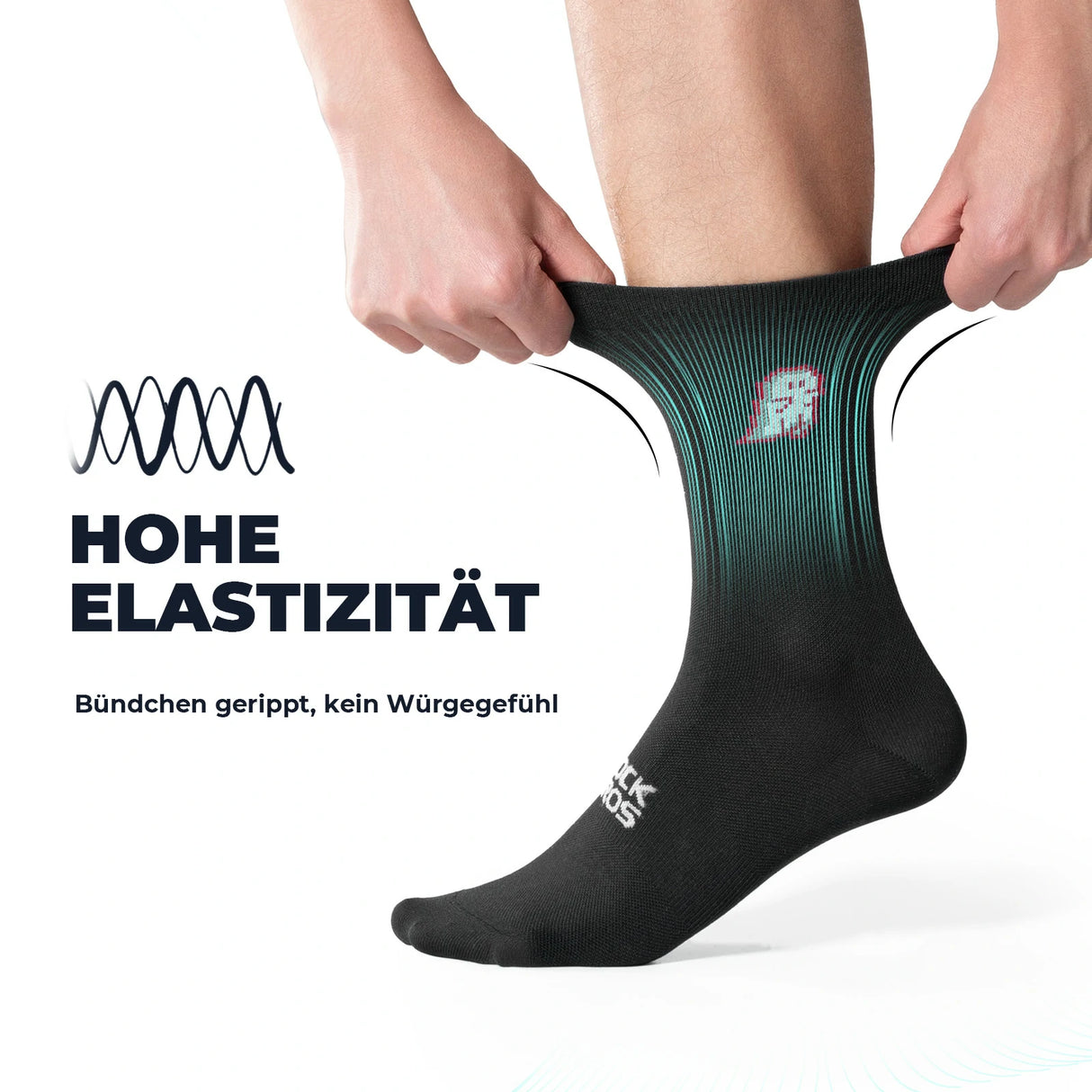 Rennrad‑Socken – Atmungsaktiv mit verstärkter Ferse, 2 Paar