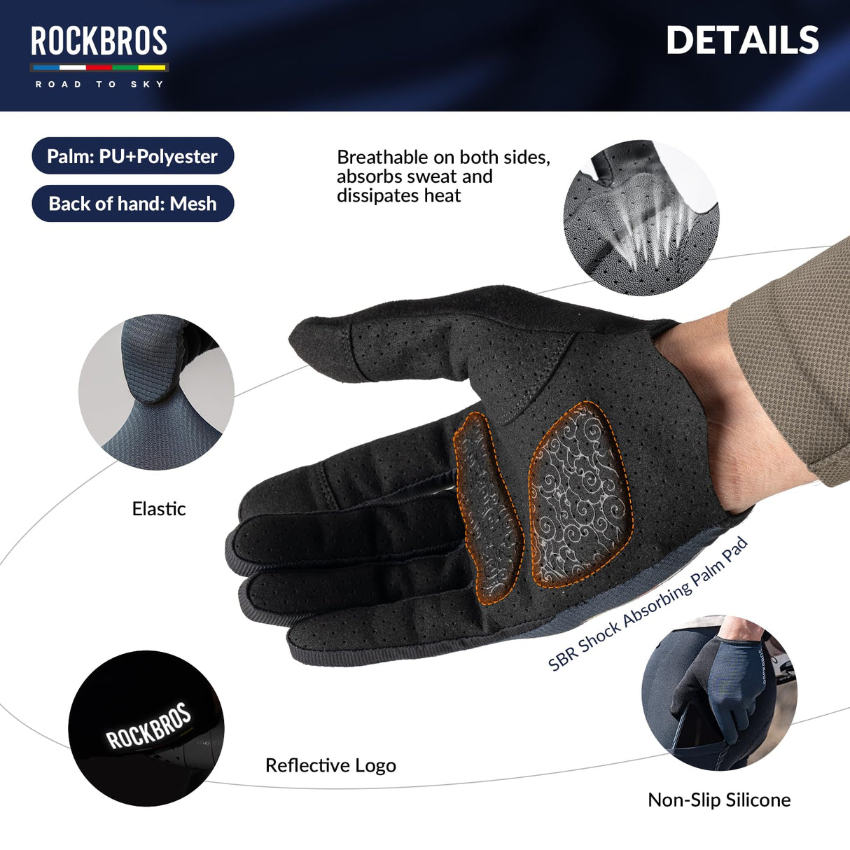 Road To Sky Fahrrad Handschuhe Frühling Sommer