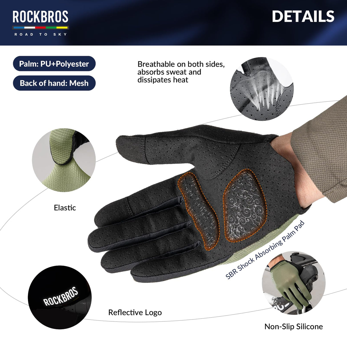 Road To Sky Fahrrad Handschuhe Frühling Sommer