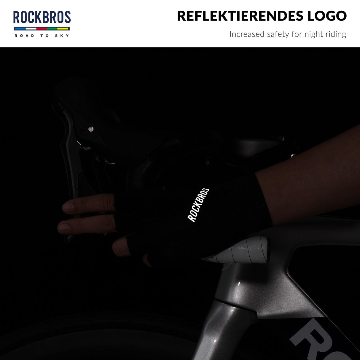 Road To Sky Fahrradhandschuhe – Fingerlose, Atmungsaktive & Reflektierende