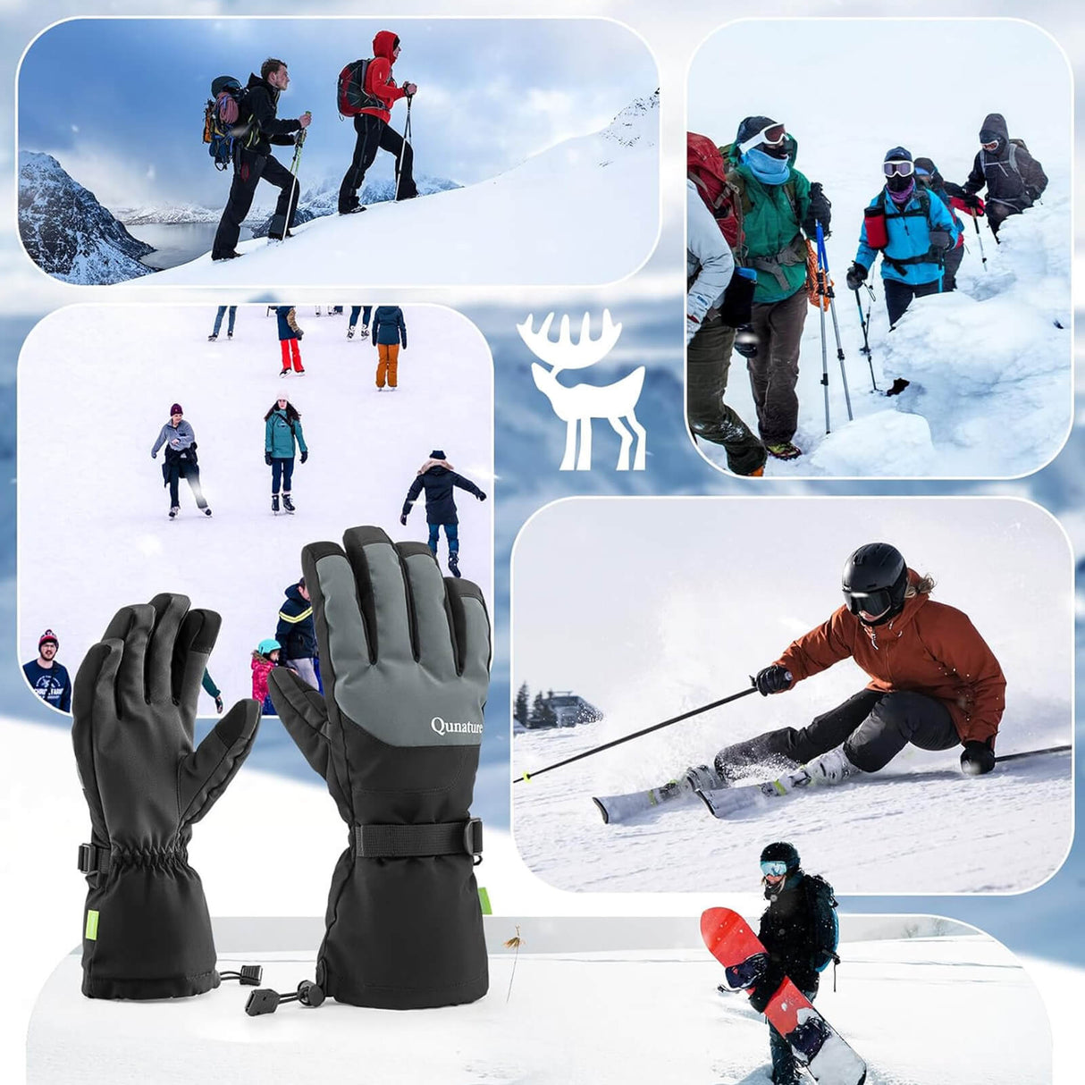 Qunature Skihandschuhe wasserdicht