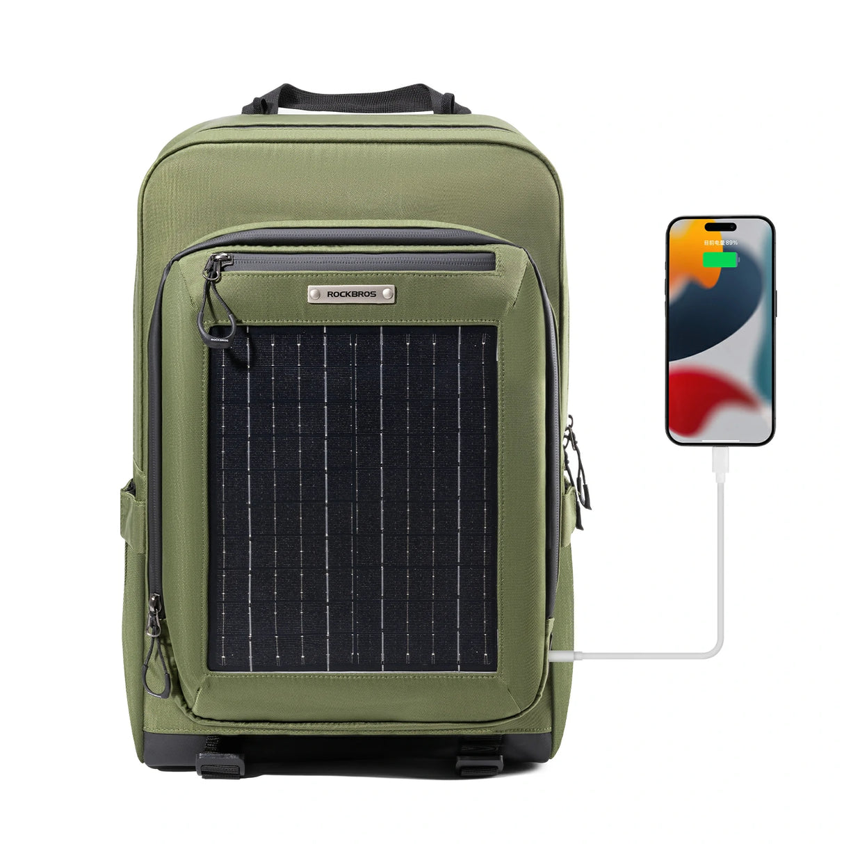 Solarrucksack Solar Rucksack 20L mit Flexiblem Abnehmbarem 10V 14W - ROCKBROS-EU