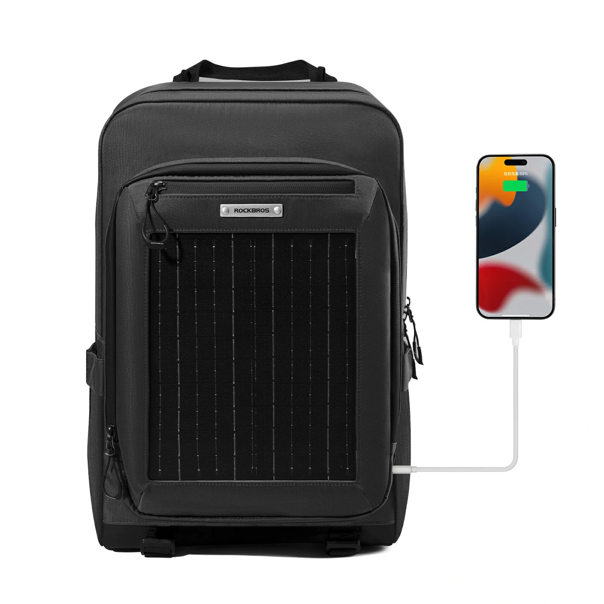 Solarrucksack Solar Rucksack 20L mit Flexiblem Abnehmbarem 10V 14W - ROCKBROS-EU