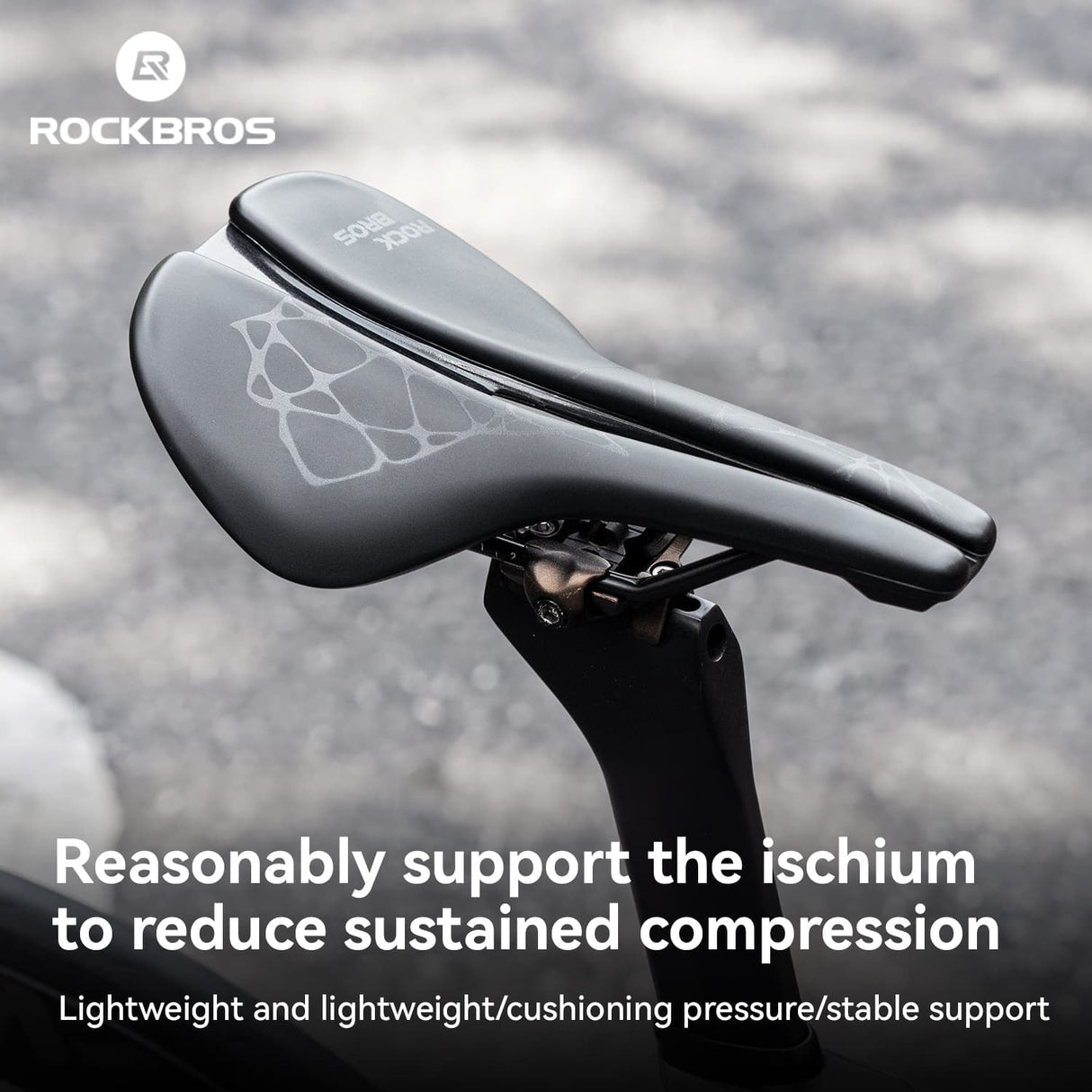 ROCKBROS Sportowe Siodełko Rowerowe Ergonomiczny Design, Pręty Cr-Mo i Wysok Siodełka rowerowe