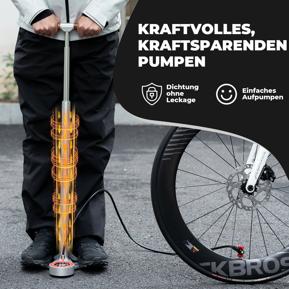 Stand‑Fahrradpumpe 240 PSI – Mit präzisem Manometer