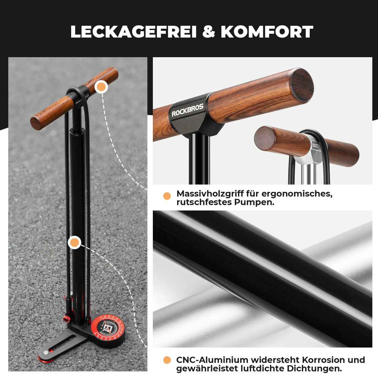 Stand‑Fahrradpumpe 240 PSI – Mit präzisem Manometer