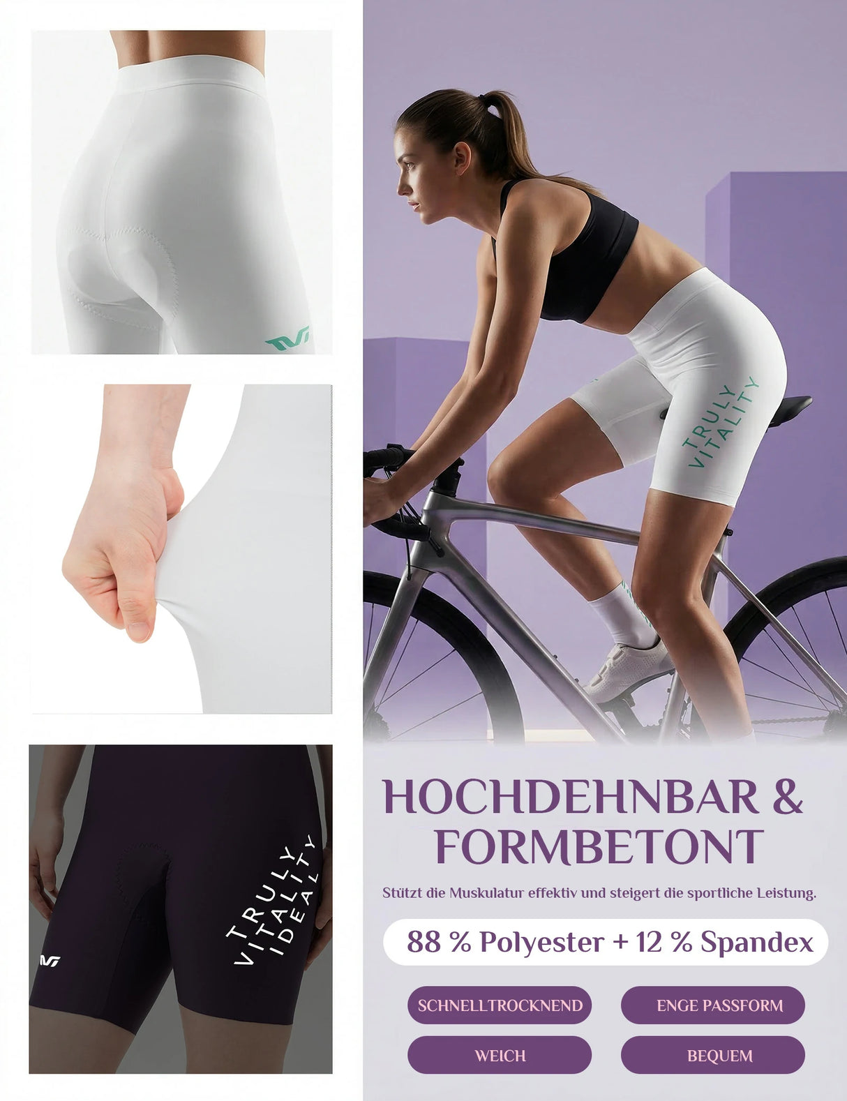 TVI Damen Radhose: Die Symbiose aus nahtlosem Komfort, intelligenter Dämpfung und durchdachter Sicherheit