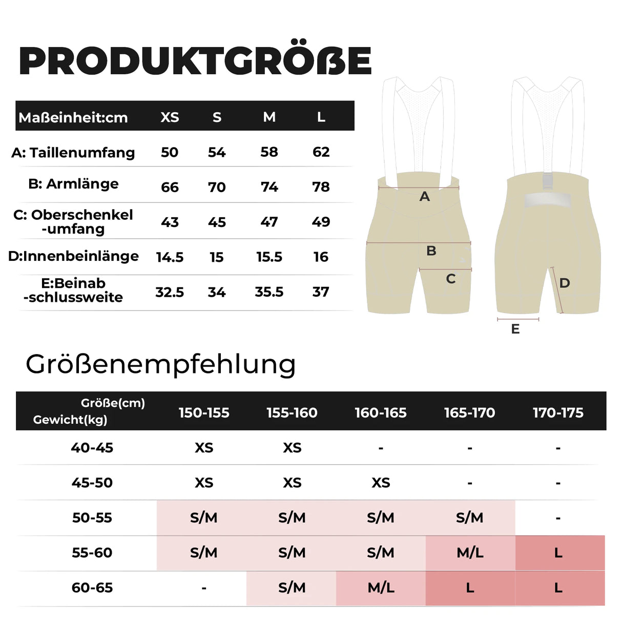 TVI Fahrrad Trägerhose Damen – Kurz, gepolstert, mit magnetischem Träger