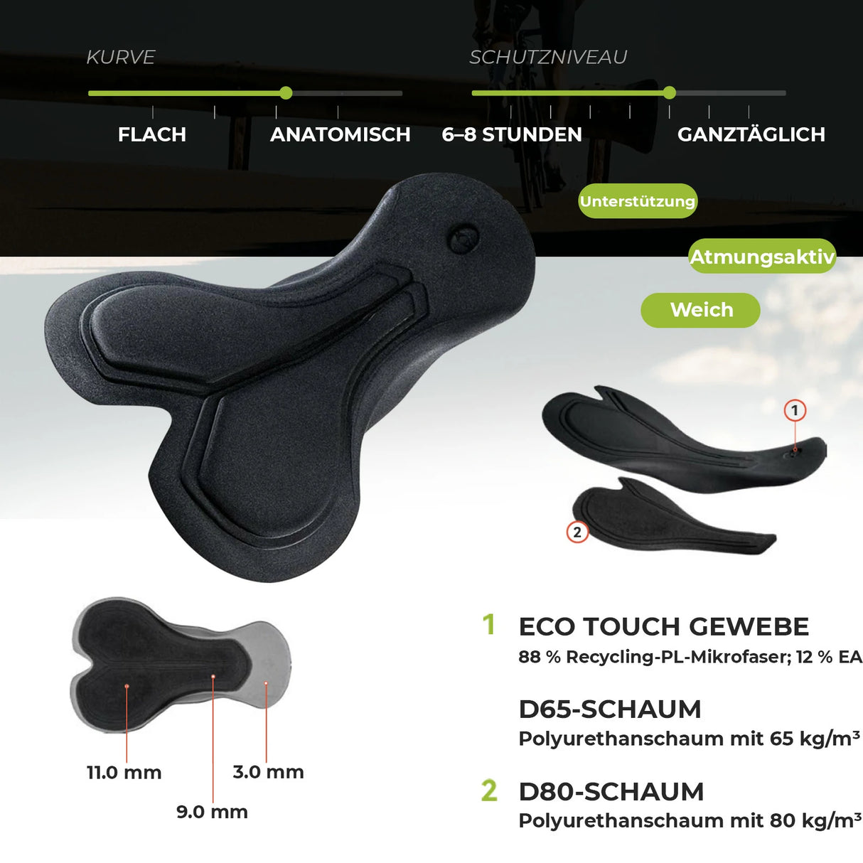 Trägerhose Fahrradhose mit Sitzpolster Herren – Nahtlos & atmungsaktiv