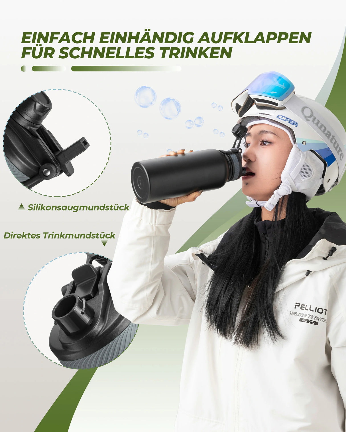 Edelstahl‑Trinkflasche – 550 ml bis 1200 ml, isoliert & BPA‑frei