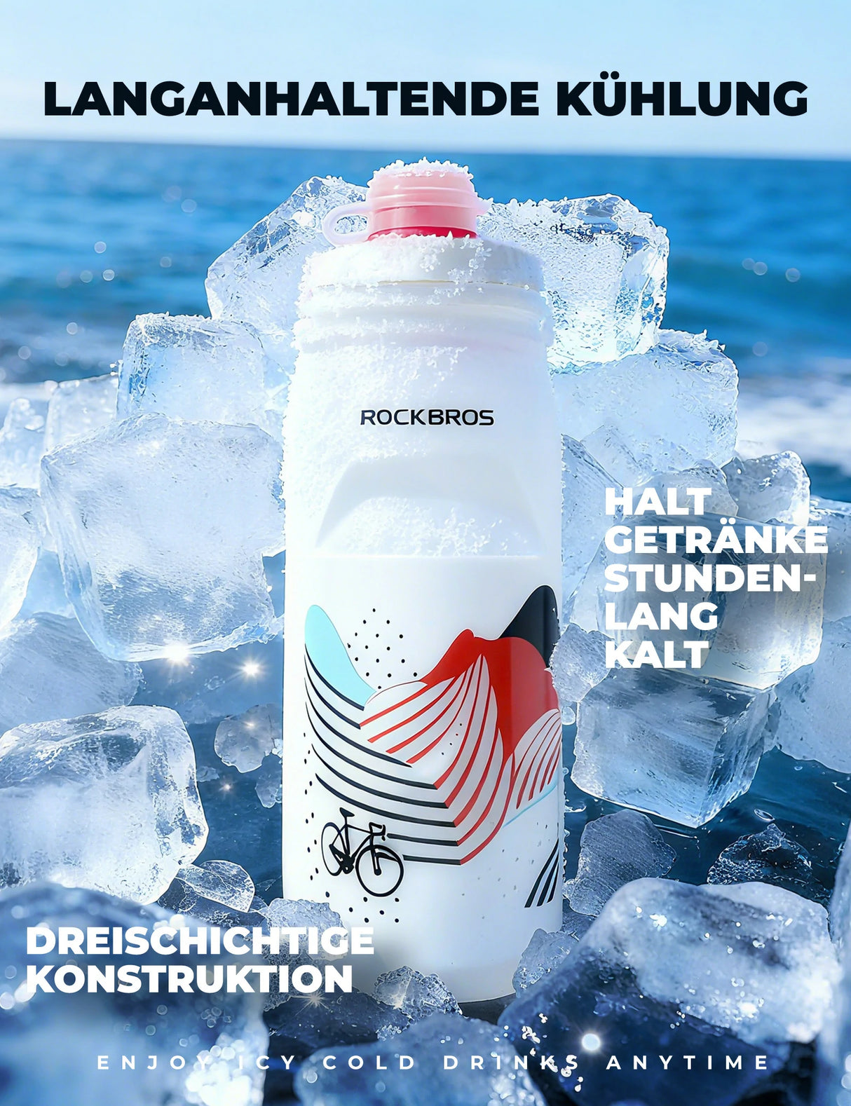 Fahrrad‑Trinkflasche 620 ml – 5 h Kühlhaltung