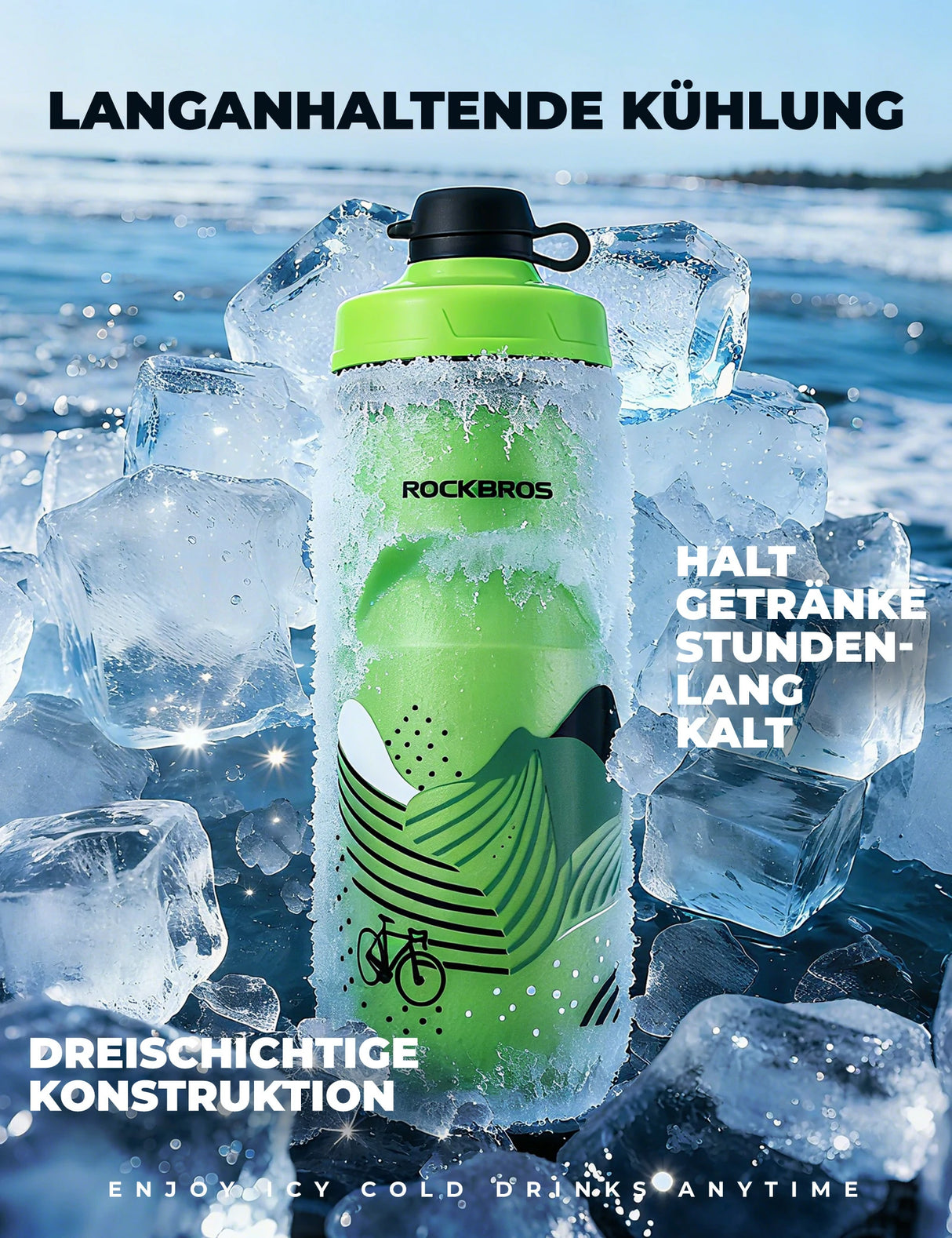 Fahrrad‑Trinkflasche 620 ml – 5 h Kühlhaltung