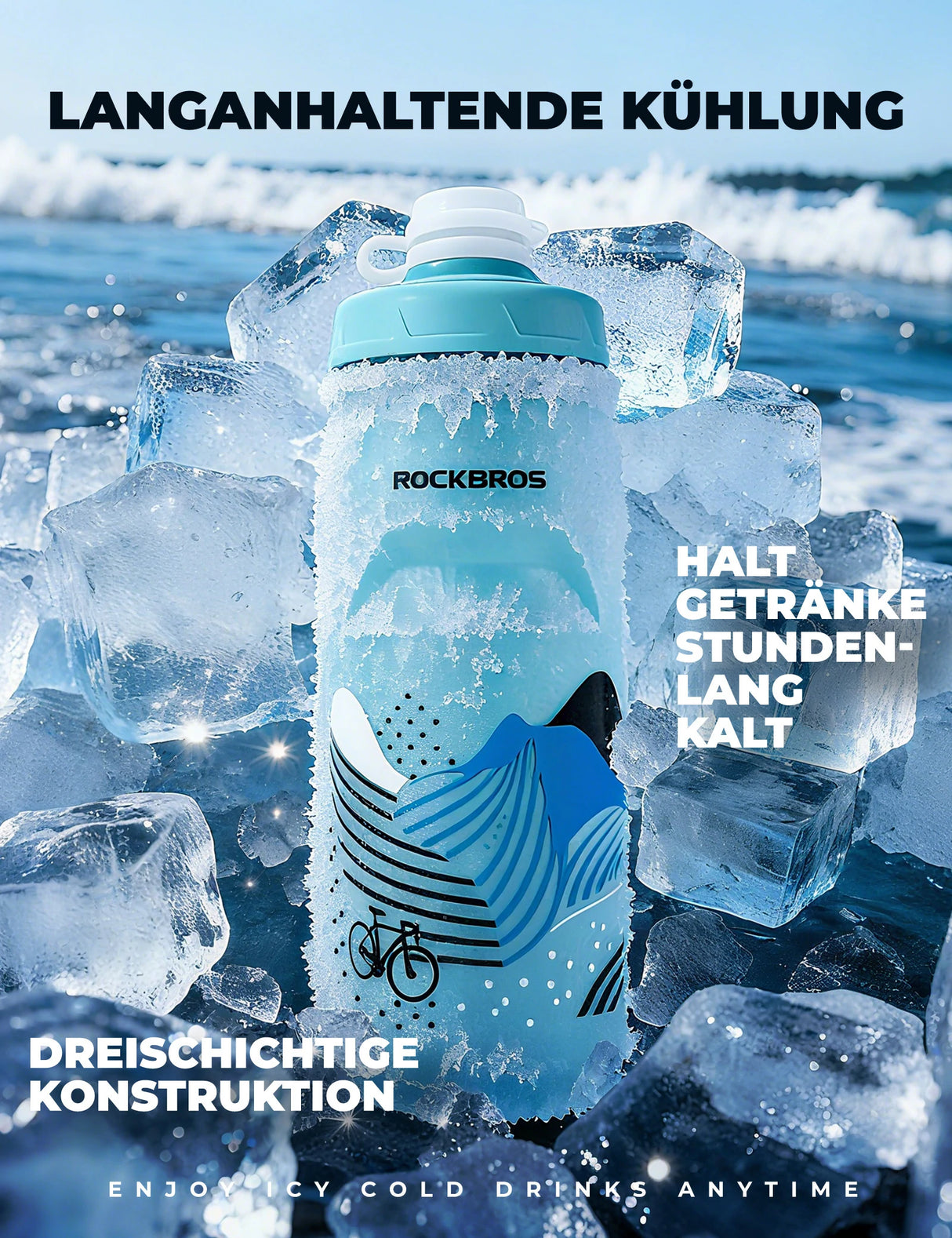 Fahrrad‑Trinkflasche 620 ml – 5 h Kühlhaltung