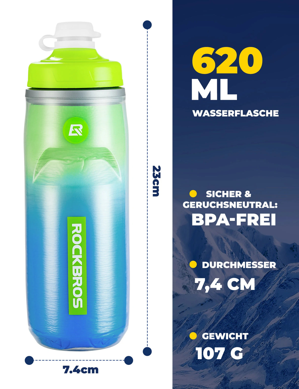 Fahrrad‑Trinkflasche 620 ml – 5 h Kühlhaltung