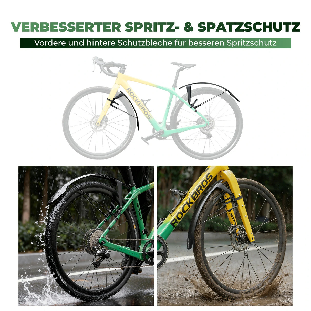 Universal Fahrradschutzblech-Set – Schnellmontage mit Kabelbindern