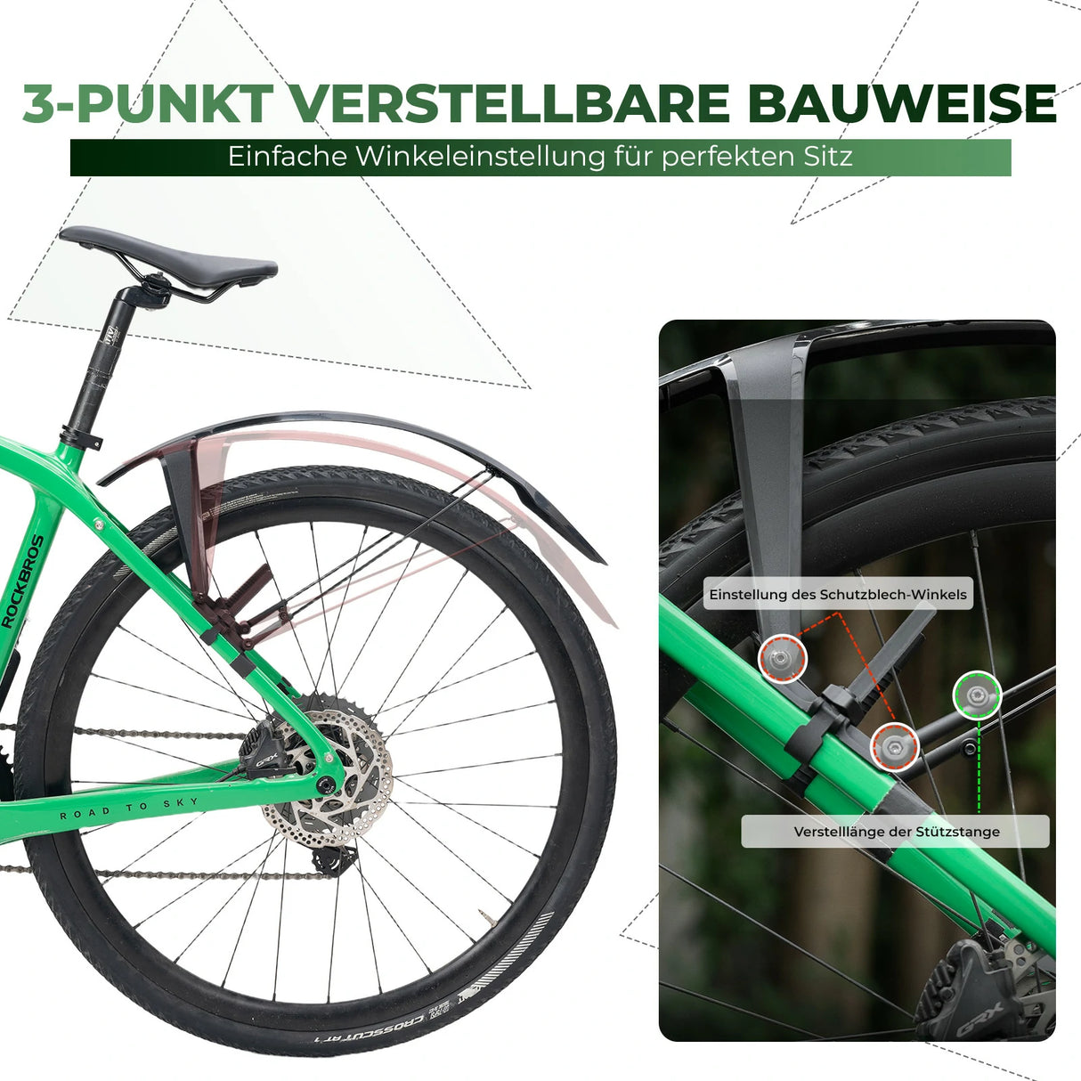 Universal Fahrradschutzblech-Set – Schnellmontage mit Kabelbindern