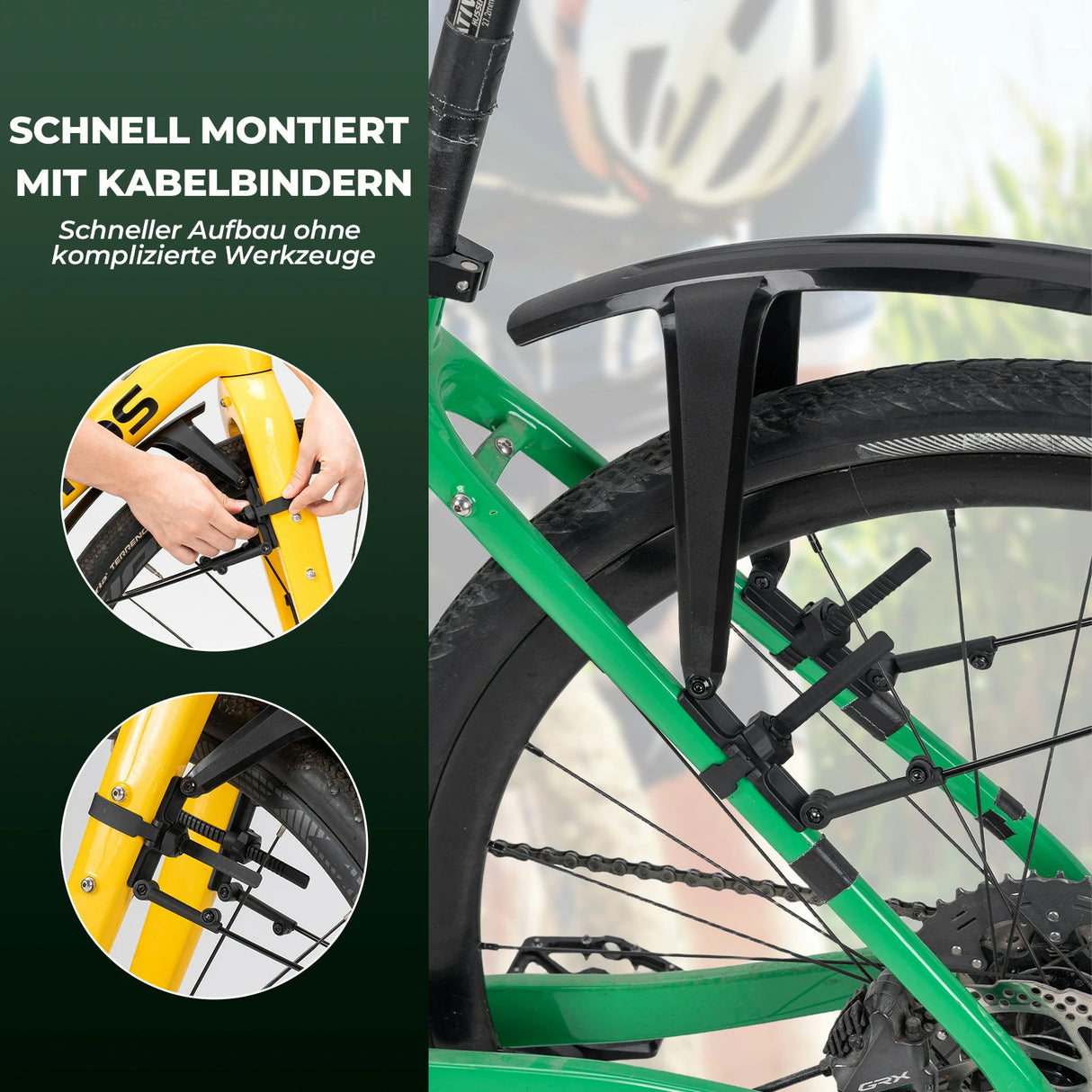 Universal Fahrradschutzblech-Set – Schnellmontage mit Kabelbindern