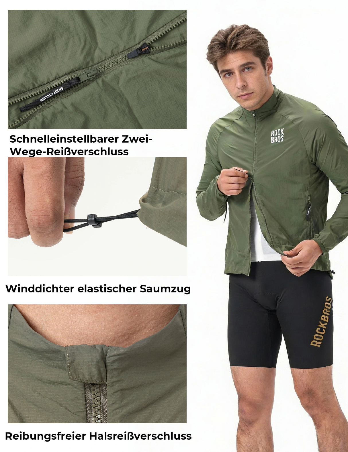 Winddichte Fahrradjacke – Leicht, Atmungsaktiv, Schnelltrocknend & Faltbar