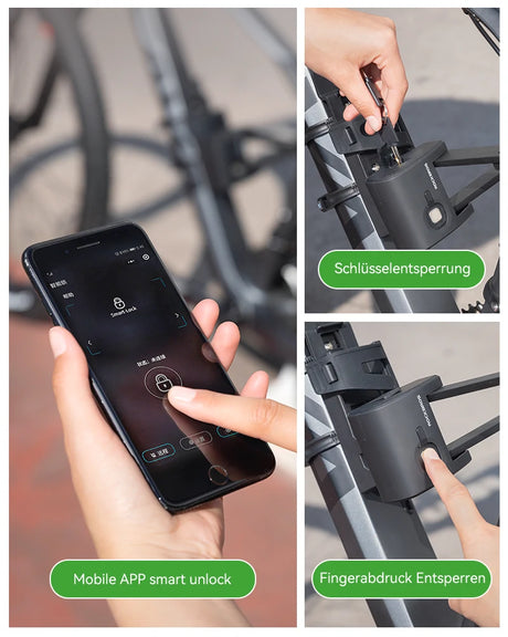 Fahrrad  Fingerabdruck Faltschloss USB-Aufladung - ROCKBROS-EU