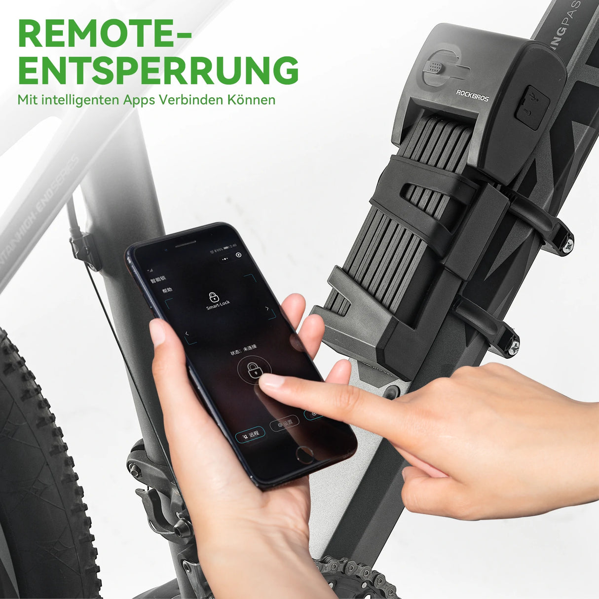 Fahrrad Fingerabdruck Faltschloss USB-Aufladung - ROCKBROS-EU