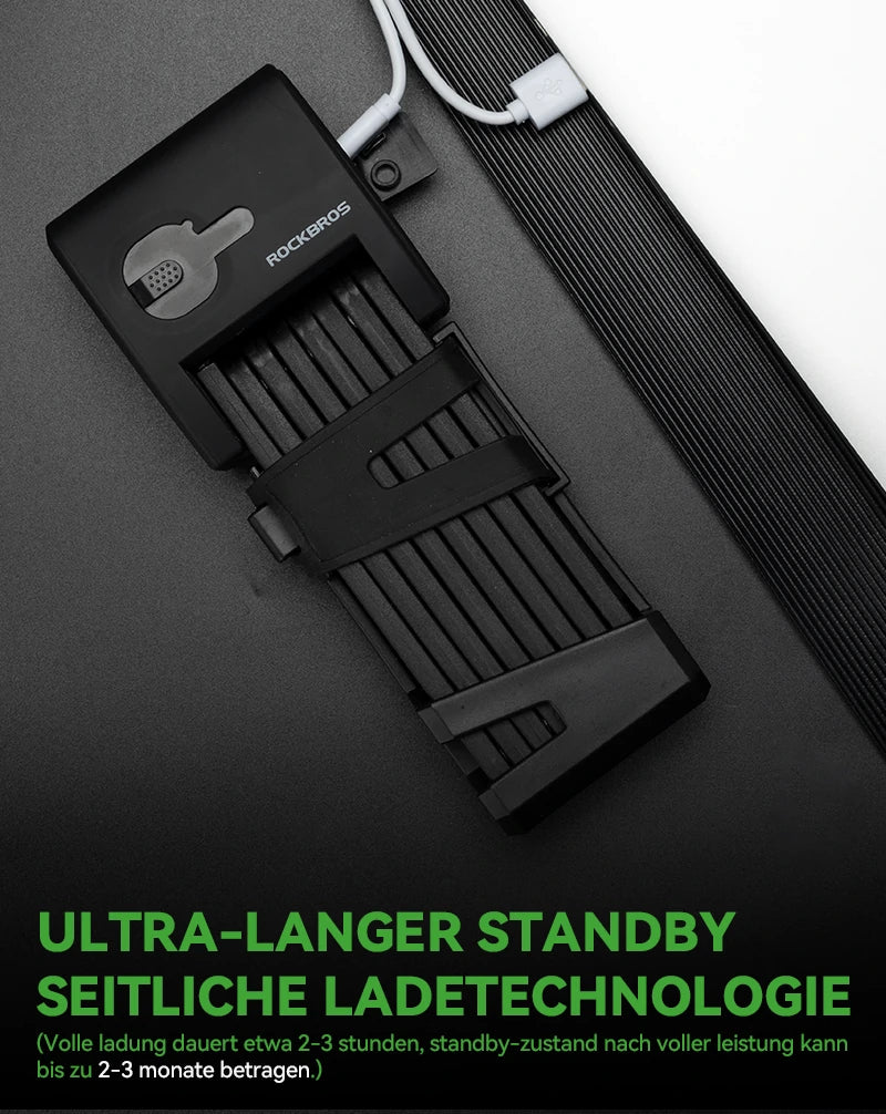 Fahrrad Fingerabdruck Faltschloss USB-Aufladung - ROCKBROS-EU