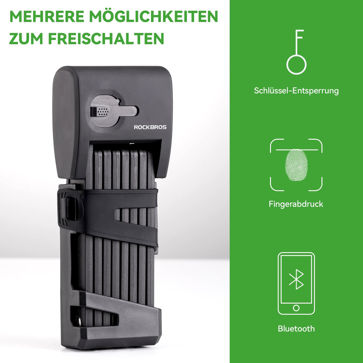Fahrrad Fingerabdruck Faltschloss USB-Aufladung - ROCKBROS-EU
