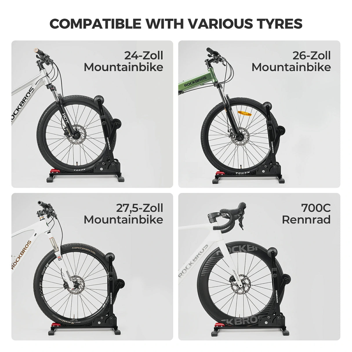 Fahrrad-Klappständer mit Doppelstreben aus Karbonstahl
