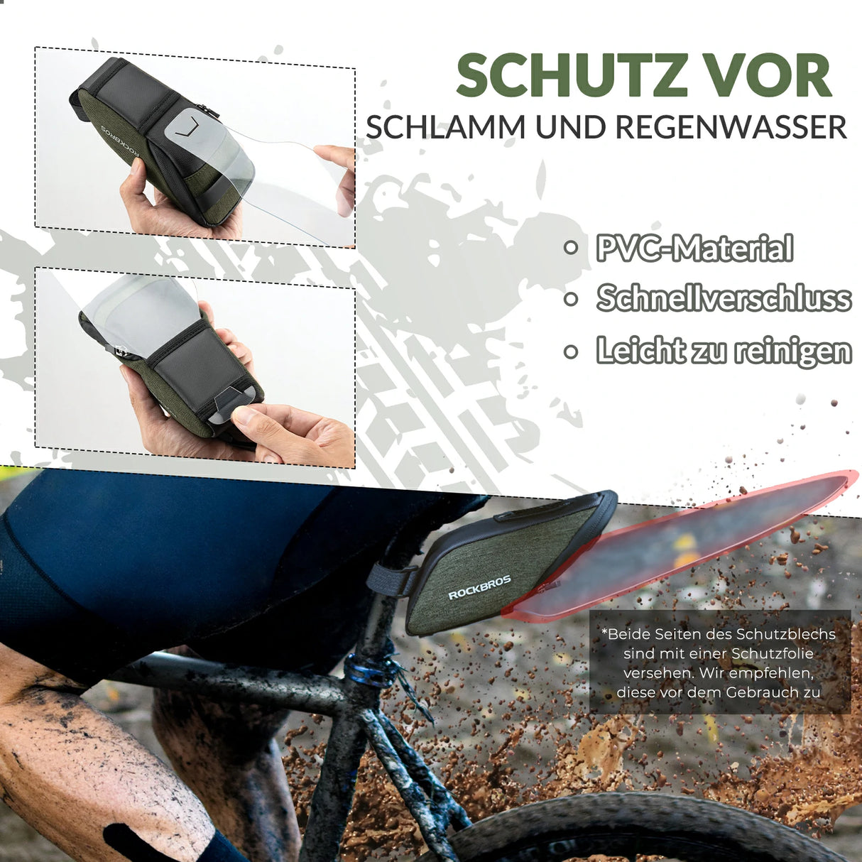 Fahrrad Satteltasche mit Durchsichtigen PVC Kotflügel - ROCKBROS-EU