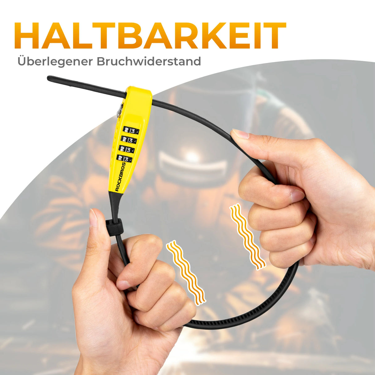 Fahrradschloss – 4‑stelliges Zahlenschloss mit Stahlkabel (54 cm, 98 g)