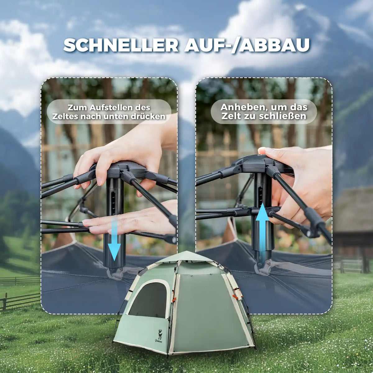 automatik zelt schneller auf und abbau
