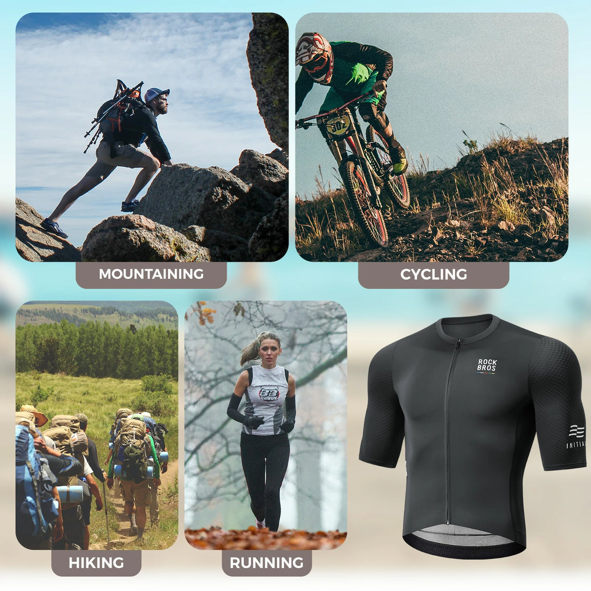 ROAD TO SKY Herren Radtrikot Kurzarm mit Taschen - ROCKBROS-EU