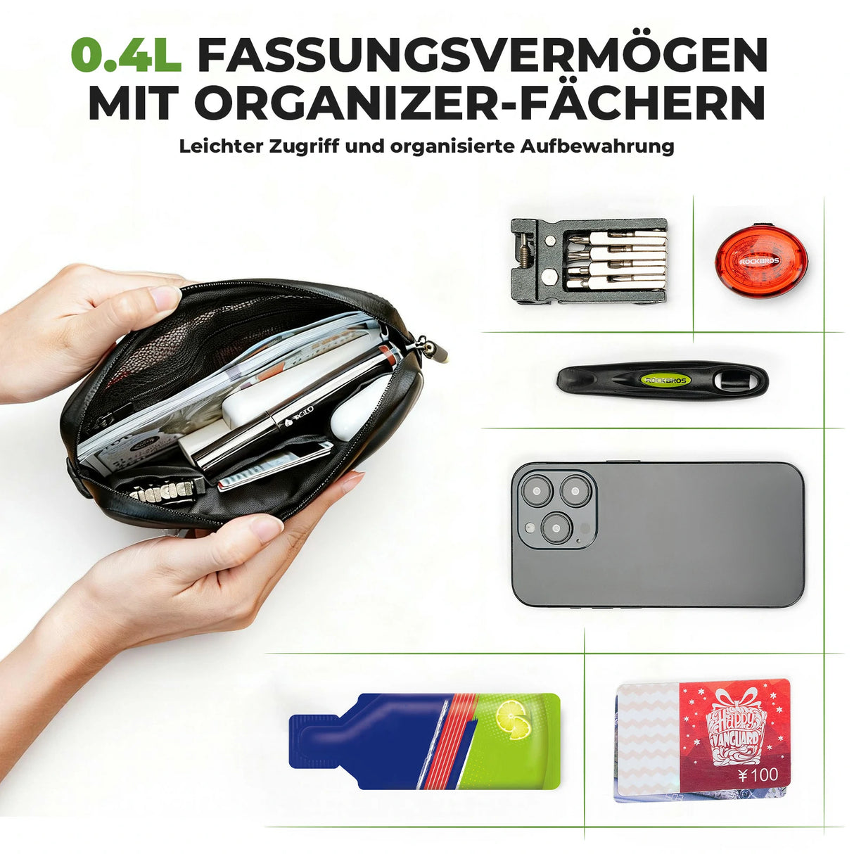 ROAD TO SKY nachhaltiger Beutel aus recycelten Reifen mit 0,7 L