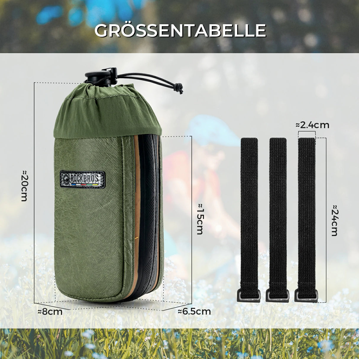 road-to-sky nachhaltige 0,8l fahrrad-wasserflaschentasche aus tyvek® und recycelten reifen