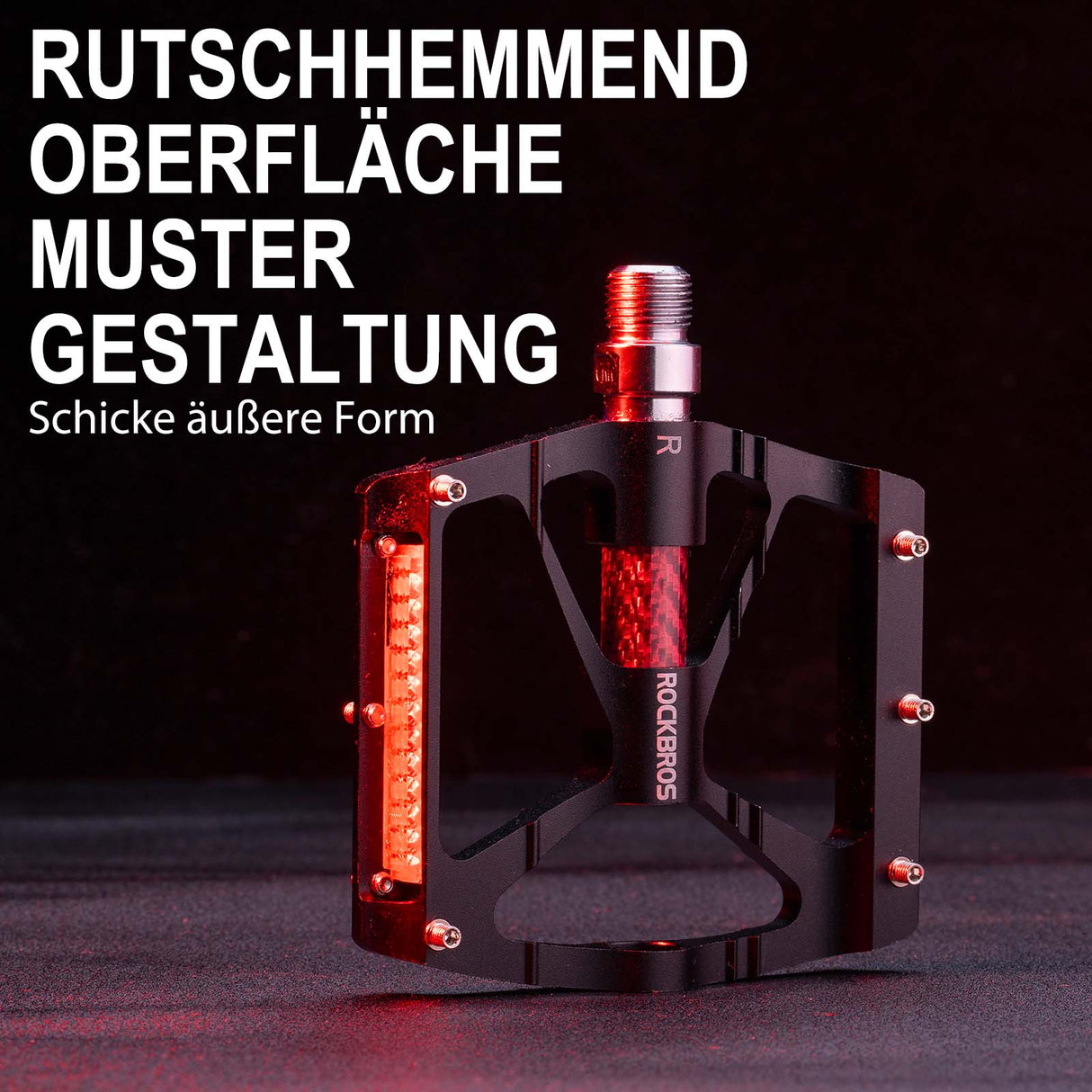 ROCKBROS Alu Fahrradpedale 9/16 Zoll mit zwei PVC Reflektoren - ROCKBROS-EU
