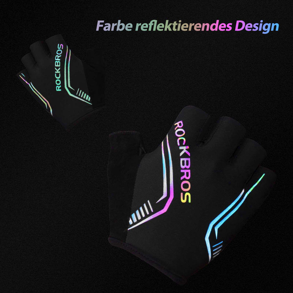 ROCKBROS Bunte reflektierende Kurzfingerhandschuhe - ROCKBROS-EU
