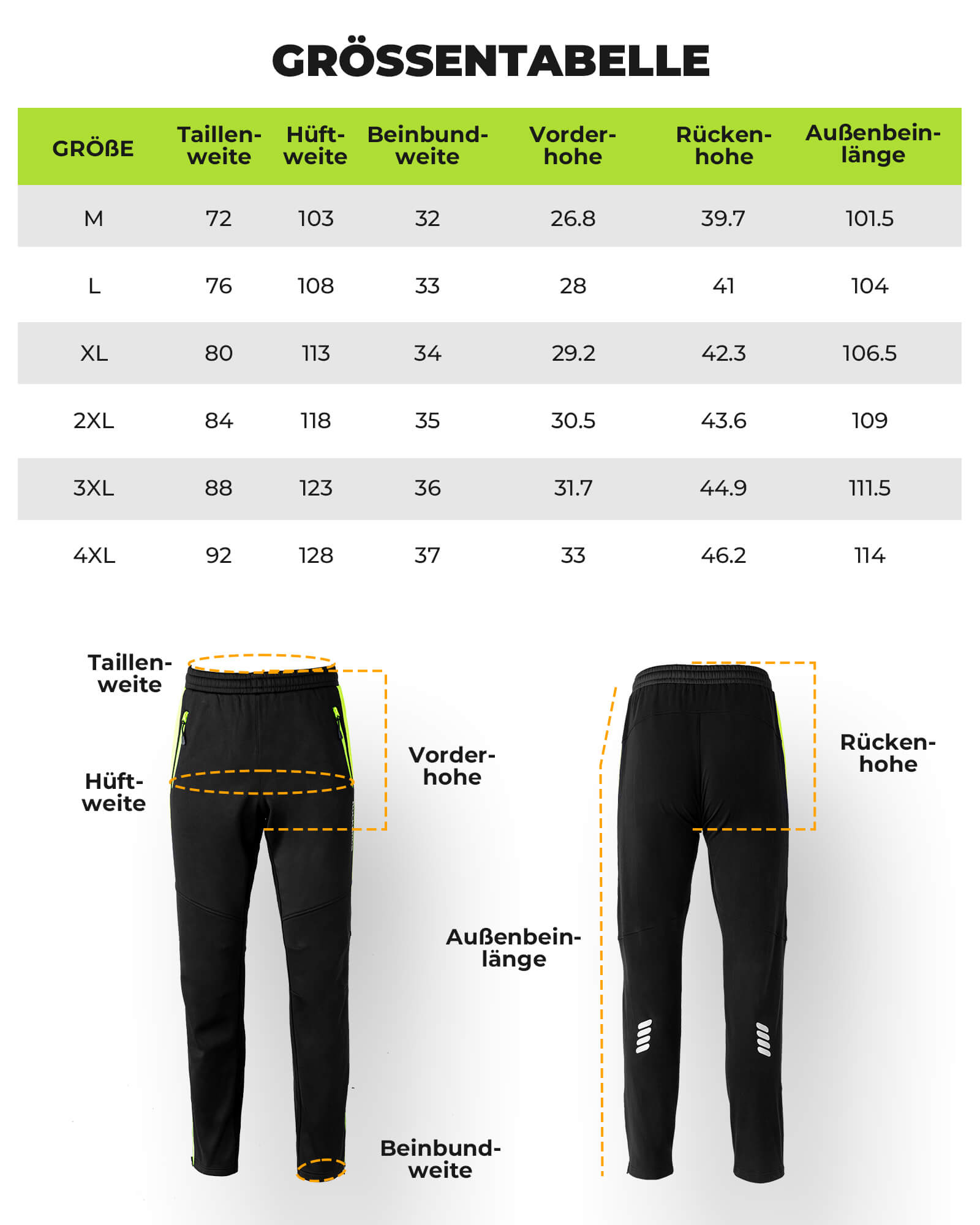 ROCKBROS Fahrrad Hose Wasserdichte Radlerhose Frühling Leuchtendes Grün - ROCKBROS-EU