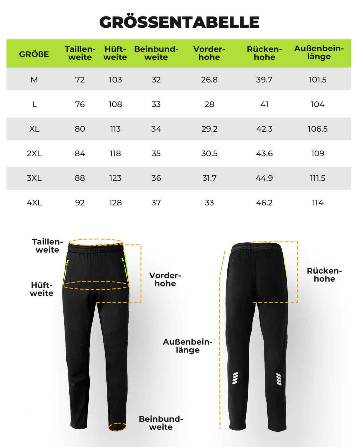 ROCKBROS Fahrrad Hose Wasserdichte Radlerhose Frühling Leuchtendes Grün - ROCKBROS-EU