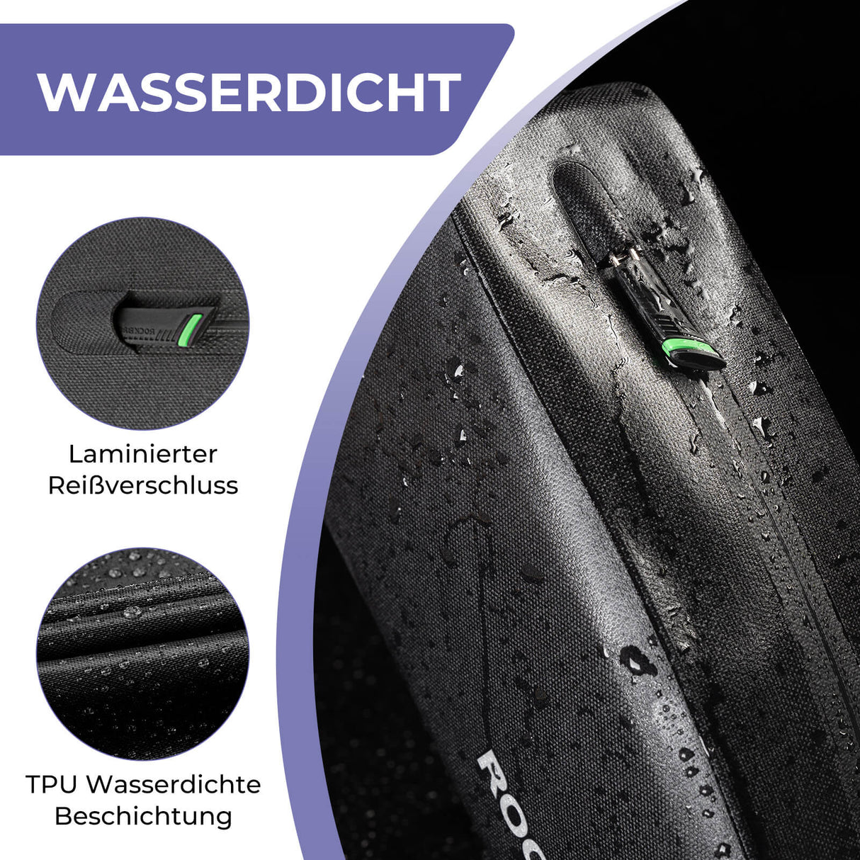 ROCKBROS Fahrrad Rahmentasche wasserdicht Staubfest Schwarz 1L/1,6 L - ROCKBROS-EU