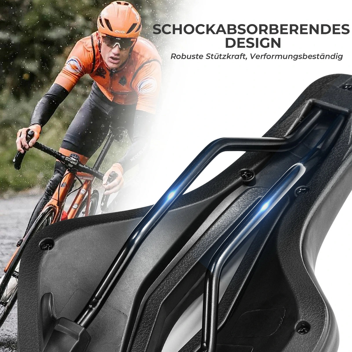 ROCKBROS Fahrrad Sattel Ergonomischer Stoßdämpfender Fahrradsattel Unisex - ROCKBROS-EU