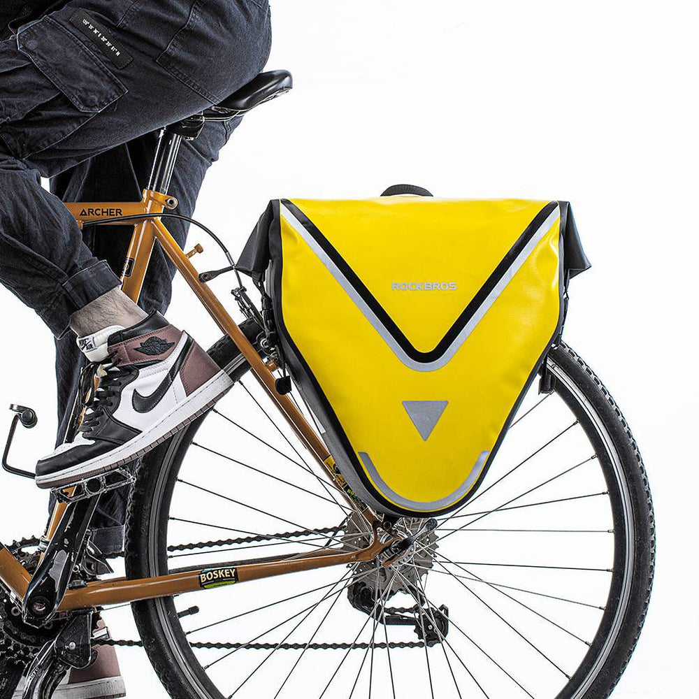 ROCKBROS Fahrrad Transporttasche 100% wasserdichte mit Schultergurt 20L Gelb/Schwarz Gold - ROCKBROS-EU