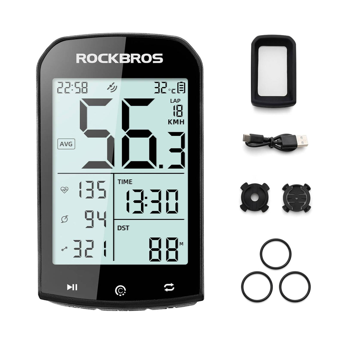 ROCKBROS bike computer GPS waterproof speedometer and odometer