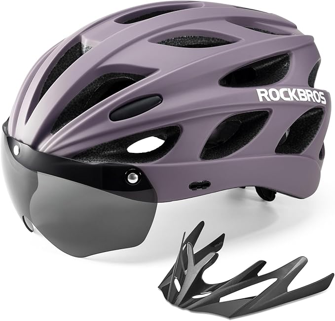 ROCKBROS Fahrradhelm mit integrierter abnehmbarer Magnetbrillen & Visier - ROCKBROS-EU