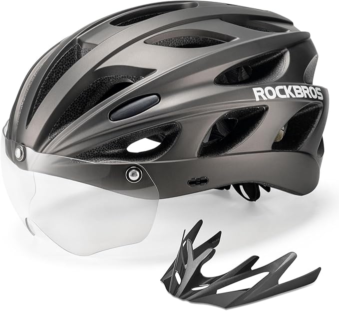 ROCKBROS Fahrradhelm mit integrierter abnehmbarer Magnetbrillen & Visier - ROCKBROS-EU