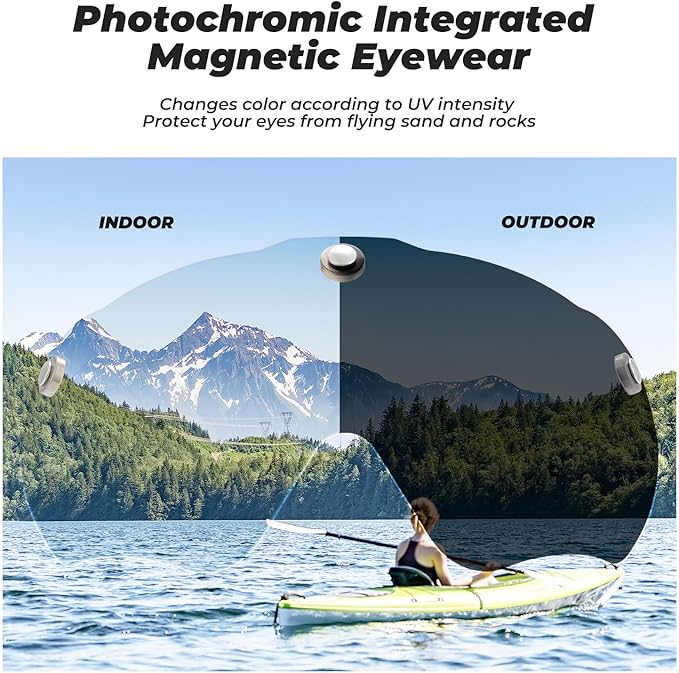 ROCKBROS Fahrradhelm mit integrierter abnehmbarer Magnetbrillen & Visier - ROCKBROS-EU